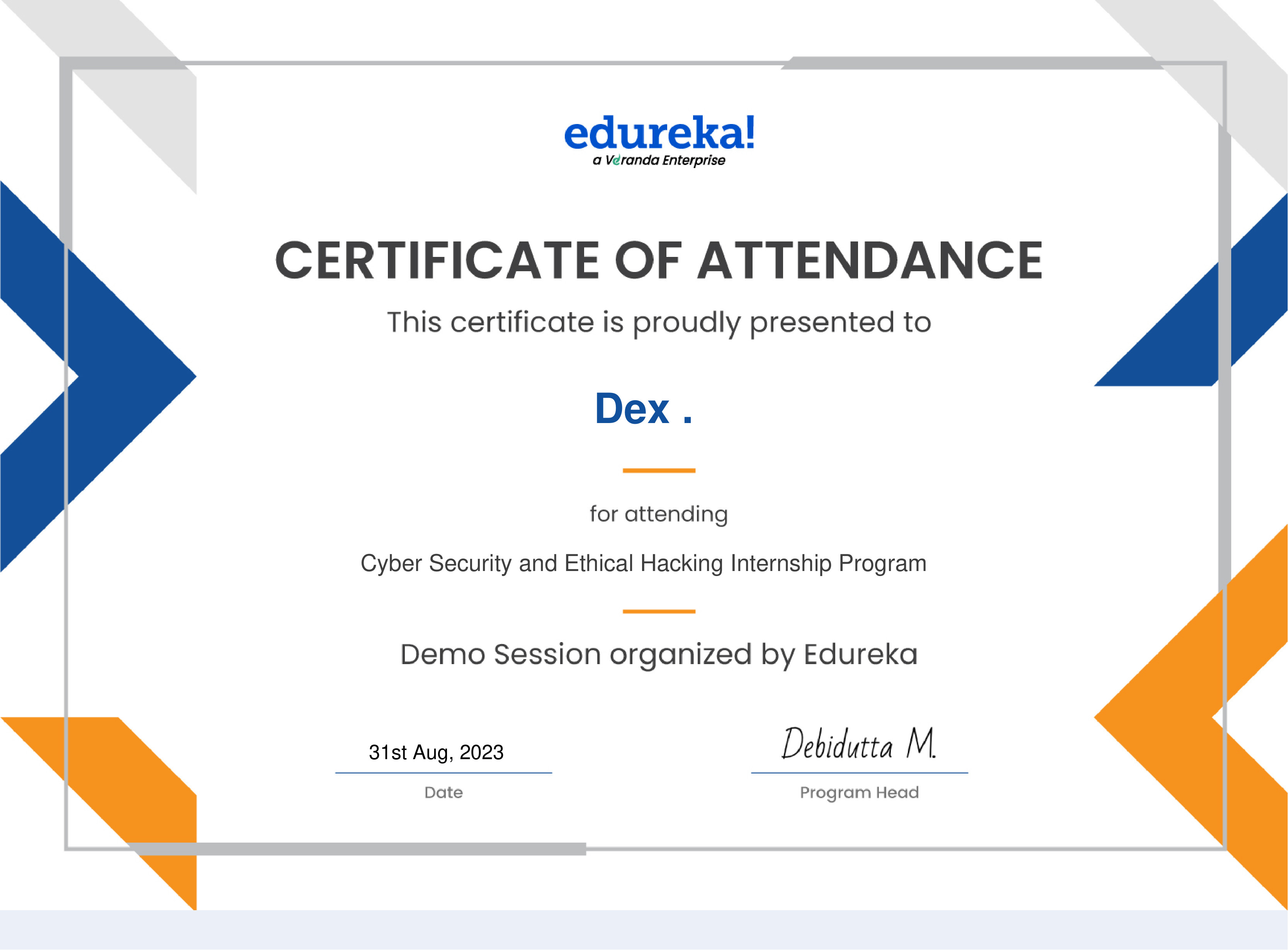 Cyber Security and Ethical Hacking Internship Program
